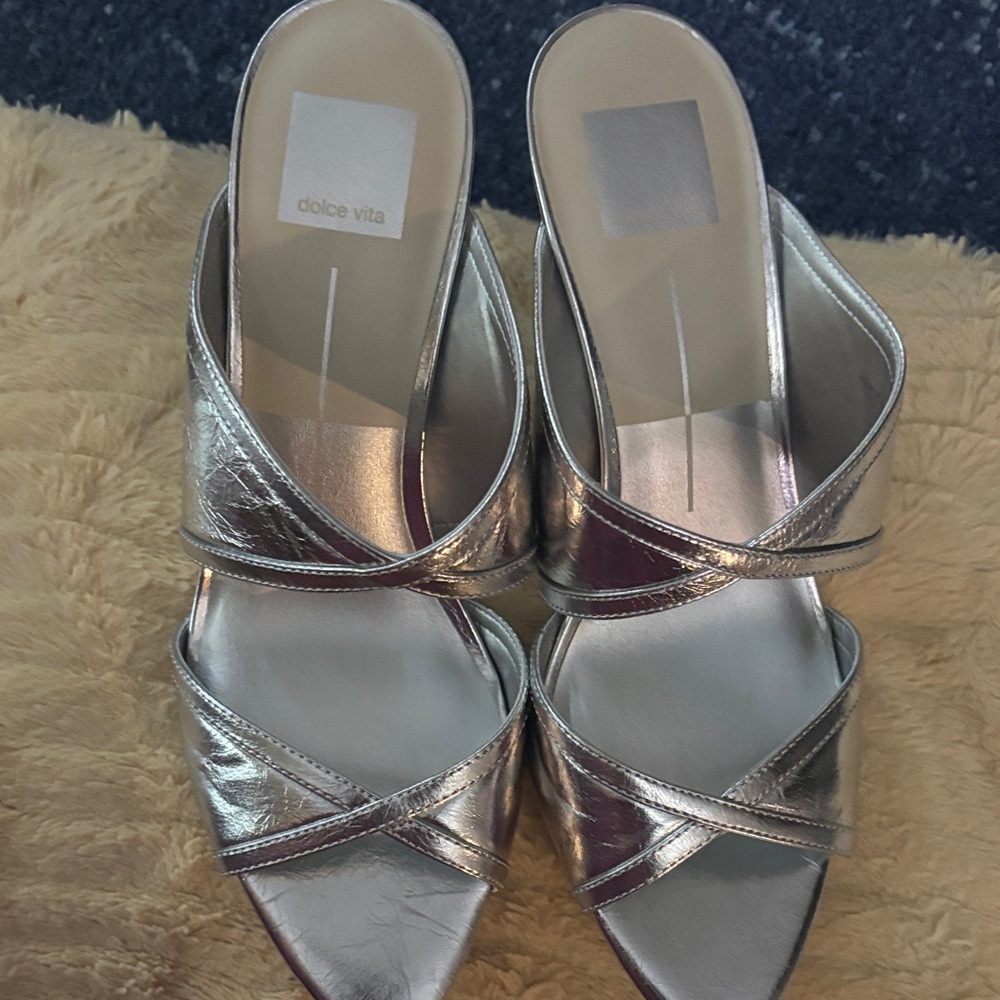 Dolce Vita Metallic Silver Mules